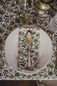 Linen Tablecloth in Holly Berry